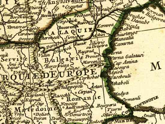 6. Фрагмент от картата на Гийом Делил (1769 г.)