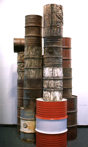 Fig. 3. Christo, Wrapped Oil Barrels, 1958-59