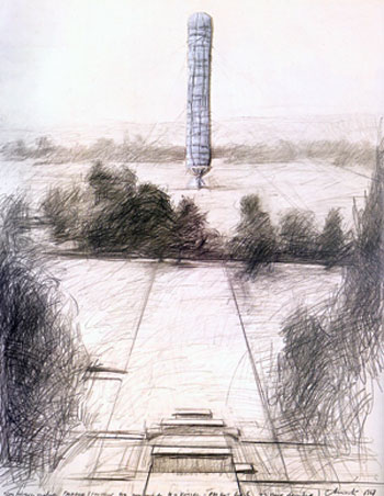 Fig. 7. Christo and Jeanne-Claude, 5,600 Cubicmeter Package, Project, 1968