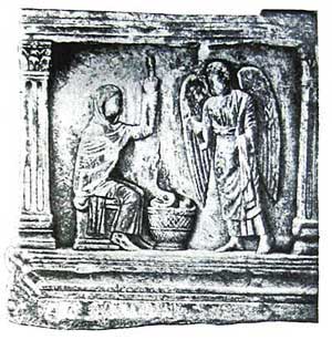 БЛАГОВЕЩЕНИЕ  - саркофаг в Равена от началото на V век 