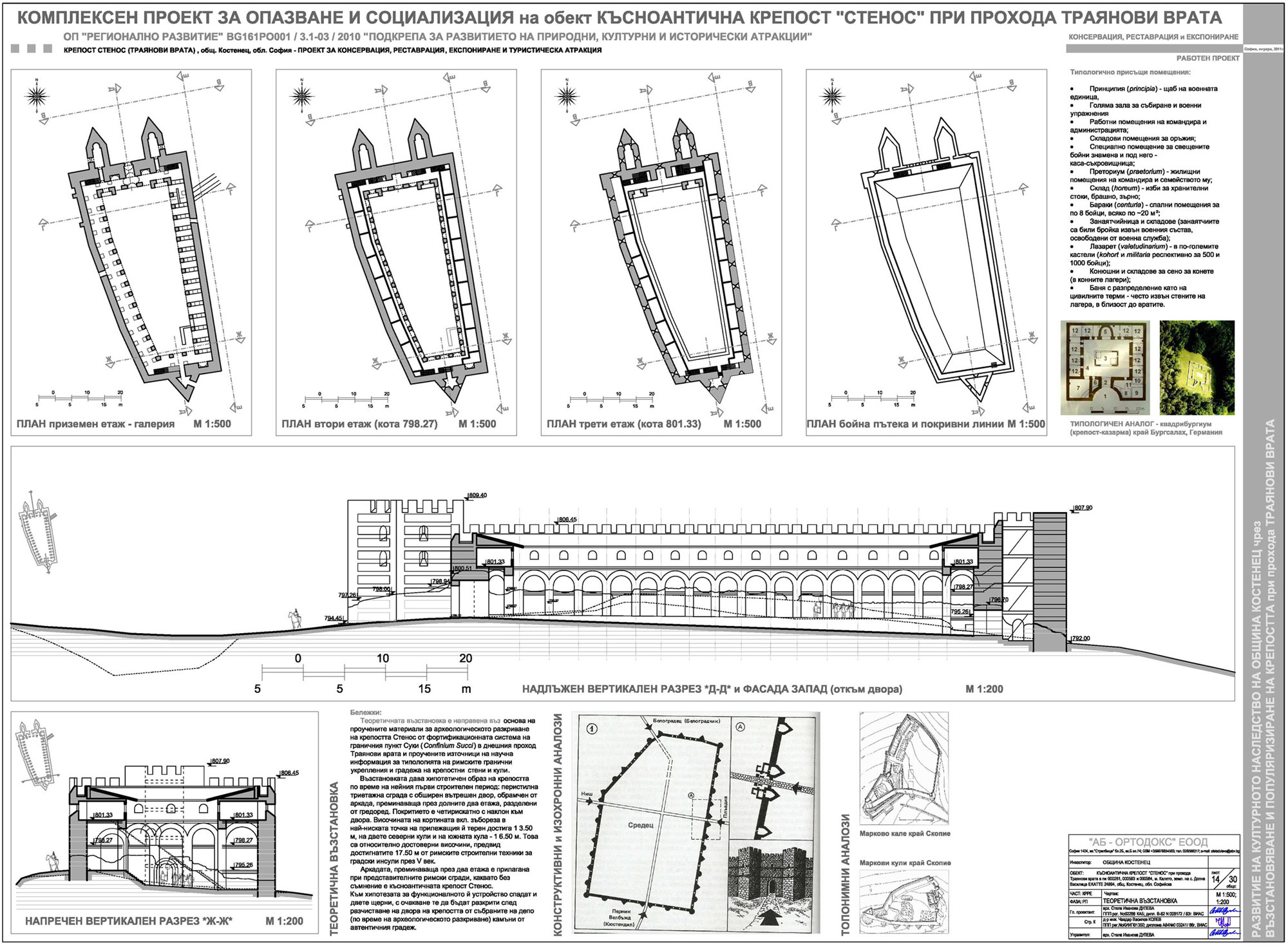 Приложение 1: Комплексен проект за опазване и социализация на обект Късноантична крепост "Стенос" при прохода Траянови врата