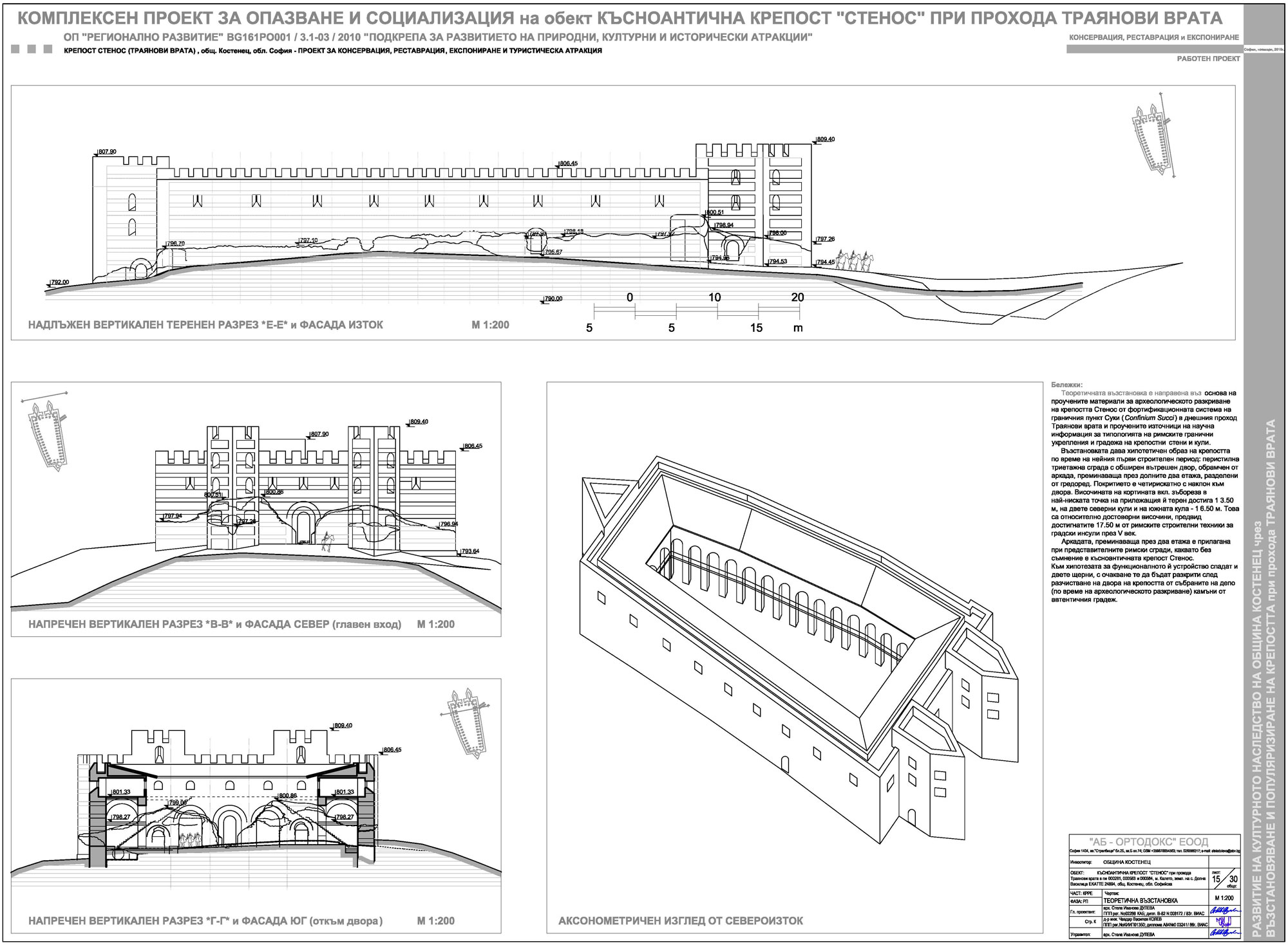 Приложение 2: Комплексен проект за опазване и социализация на обект Късноантична крепост "Стенос" при прохода Траянови врата