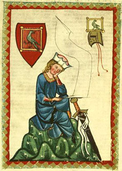Миниатюра от "Manessische Liederhandschrift" (ок. 1300) в Хайделбергската университетска библиотека