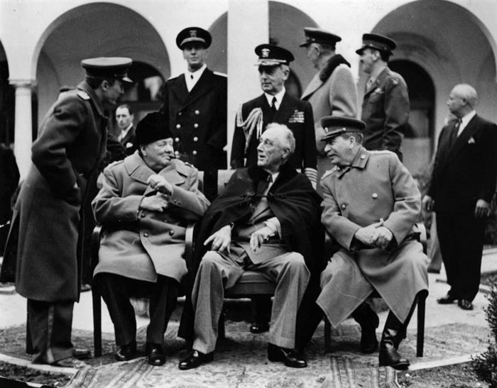 Чърчил, Рузвелт и Сталин в Ялта (11 февруари 1945)
