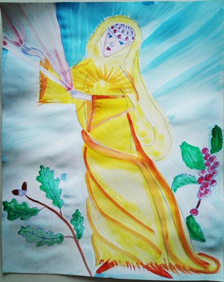 Мая Кисьова. Рисунка на Св. Петка. Акварел