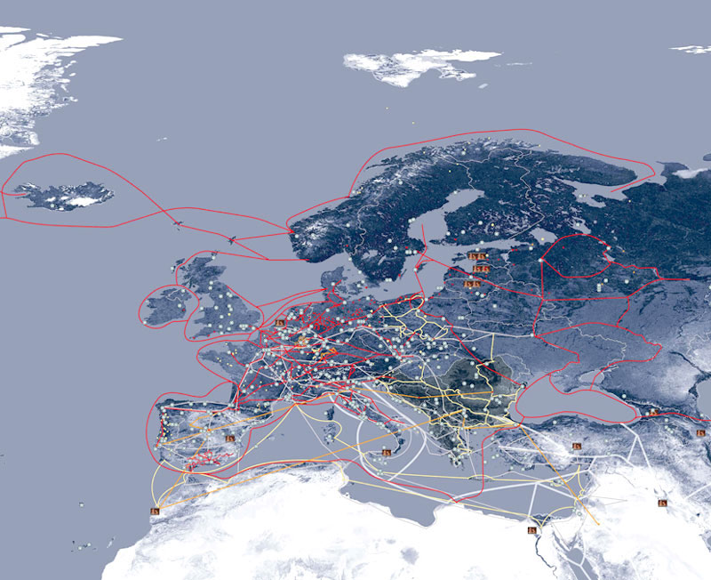 Фиг. 1. Мрежа на европейските културни маршрути