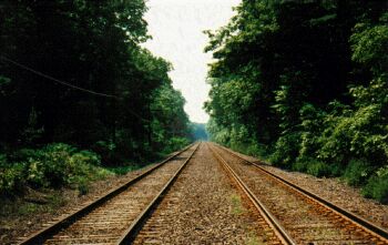 Релсите на Фичбъргската железница покрай Уолдън