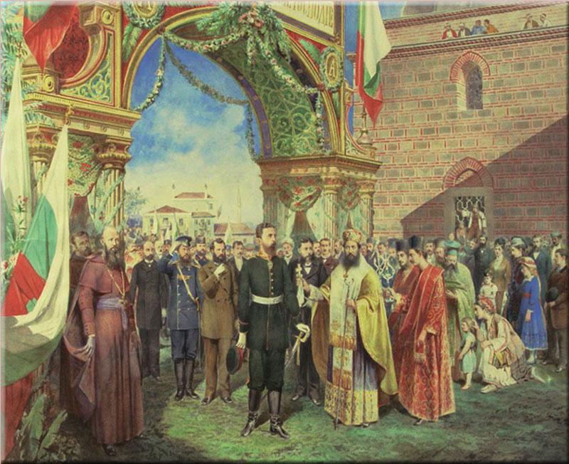 Ил. 3. Картина на Пиетро Монтани "Посрещането на княз Александър I" в Пловдив