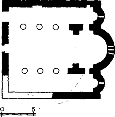 Fig. 4. Plan de l'église Saint Nicolas dans la forteresse de la ville médiévale de Melnik. XlVe s. D'après N. Mavrodinov