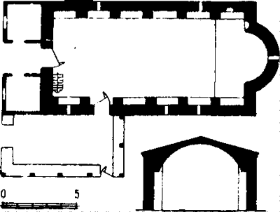 Fig. 7. Plan de l'église Saint Michel Archange dans le 
  village Lechko. D'après R. Anguélova
